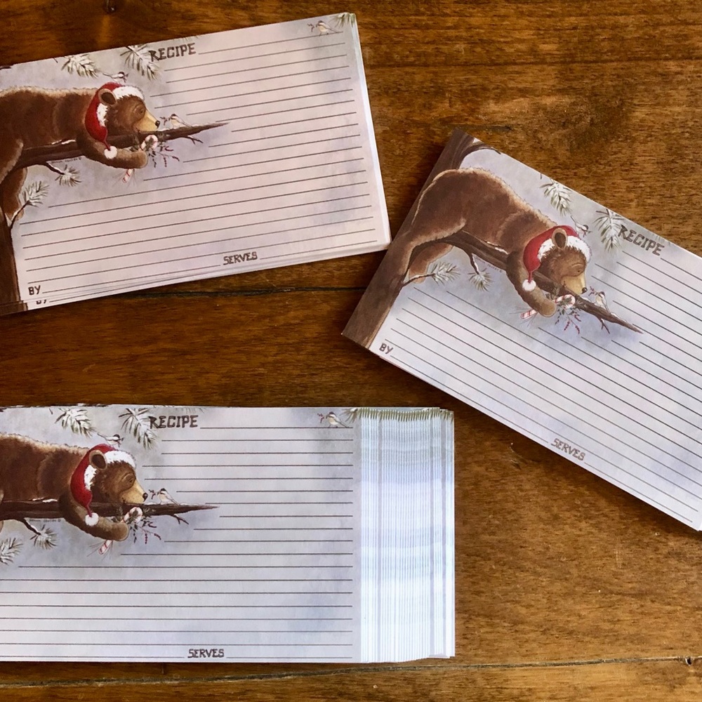 30 Christmas Bear Recipe Cards